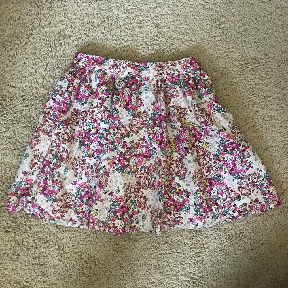 Floral Midi Skirt with Pockets